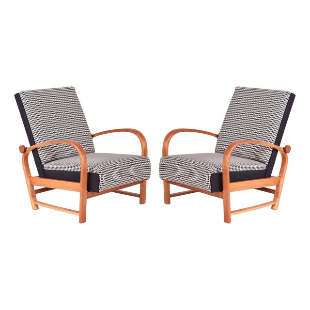 Art Deco Armchairs in Walnut attributed to Thonet, Germany, 1930s, Set of 2 For Sale