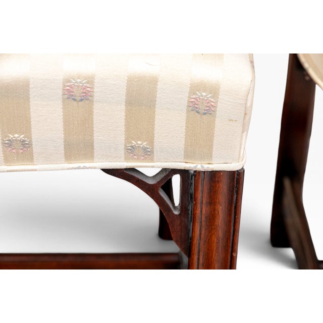 Brown Vintage Southwood Chippendale Style Mahogany Stools - A Pair For Sale - Image 8 of 10