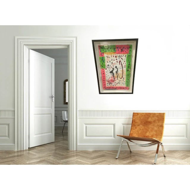 Classic mixed media painting by outsider artist Purvis Young, (American 1943 - 2010). Purvis took reclaimed cardboard and...