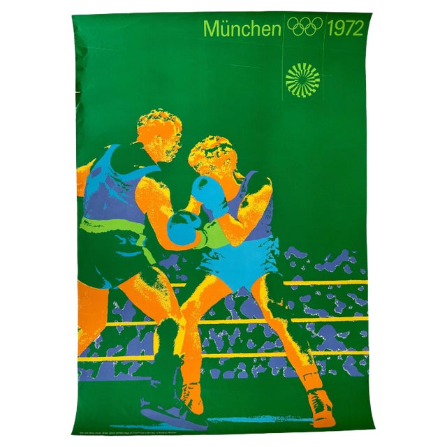 Munich Olympic Games Boxing Poster by Otl Aicher, 1972 For Sale