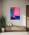 2020s Pink & Blue Composition Original Abstract Colorfield Painting on 46.5” by 36” Un Stretched 20 Oz Canvas For Sale - Image 5 of 7