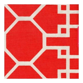 Quadrille Red Brighton Reverse 300426f Fabric Gorgeous 1 Yard For Sale