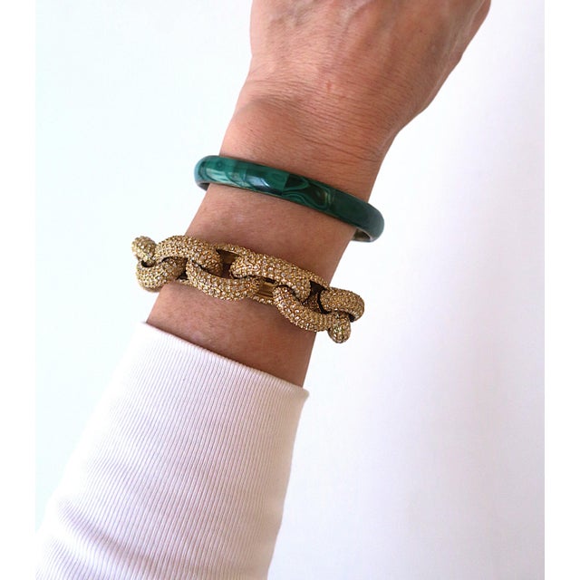 Malachite Bangle Bracelet, Late 20th Century For Sale - Image 4 of 10