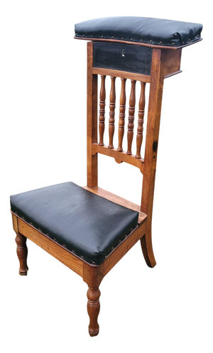 Antique Monastery Praying Chair with Concealed Storage, 1890s