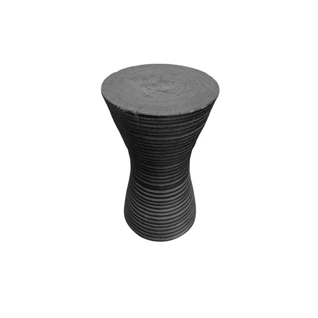 Not Yet Made - Made To Order Sculptural Suar Wood Side Table, Burnt Finish Modern Organic For Sale - Image 5 of 6