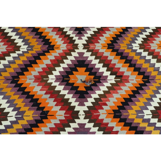 Vintage Turkish Kilim Rug- 5′5″ × 7′3″ For Sale - Image 4 of 9