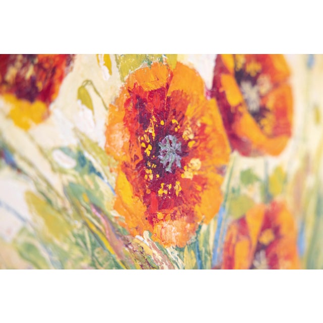 Impressionist Poppies Floral Oil Painting For Sale - Image 4 of 7