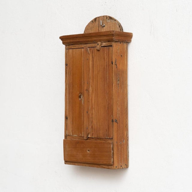 Rustic Early 20th Century Rustic Wood Small Wall Cabinet For Sale - Image 3 of 10