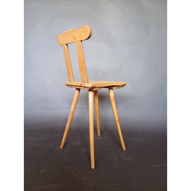 Antique farm chair from the end of 19th century. High-quality frame as well as seat and backrest made of solid ash wood.