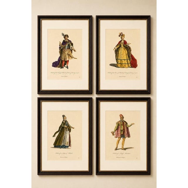 Copper European School, Polish Royal & Noble Costume, 1749, Paper Engravings, Set of 4 For Sale - Image 8 of 9