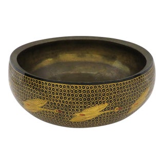 Vintage Japanese Wood Lacquered Bowl For Sale