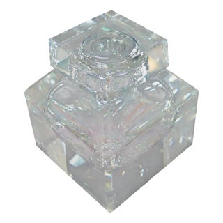Antique Victorian Crystal Dumpy Inkwell, 1880 For Sale