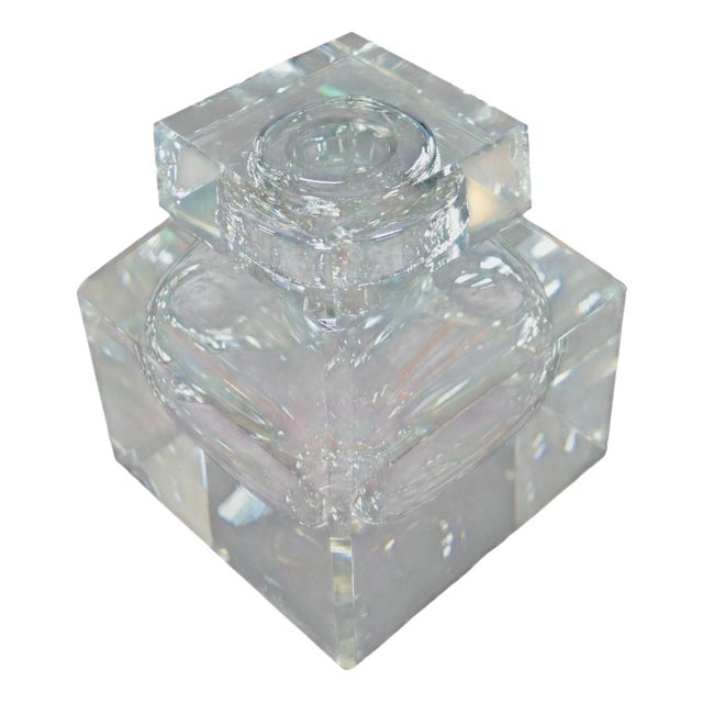 Antique Victorian Crystal Dumpy Inkwell, 1880 For Sale