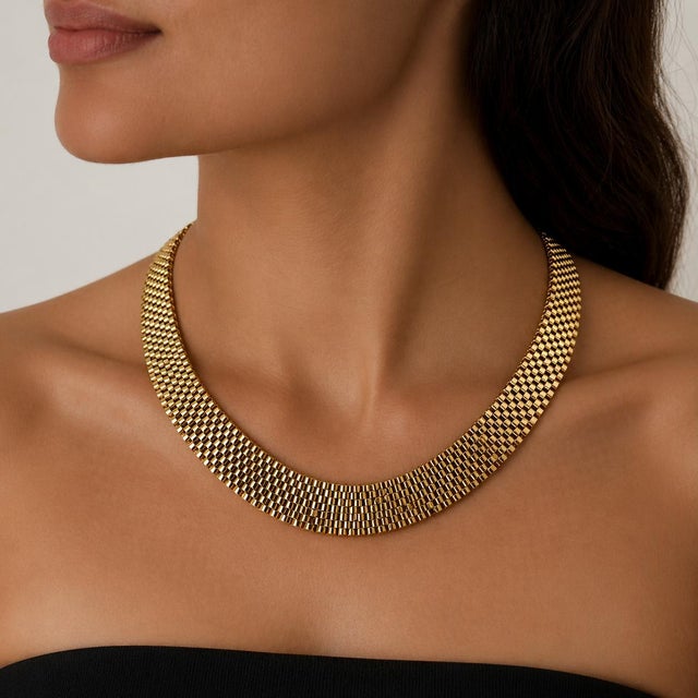 14k Flat link 12mm x 16" Necklace, 42.70 grams