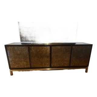 Mid 20th Century John Widdicomb Acid-Washed Bronze Four-Door Credenza With Brass Base For Sale