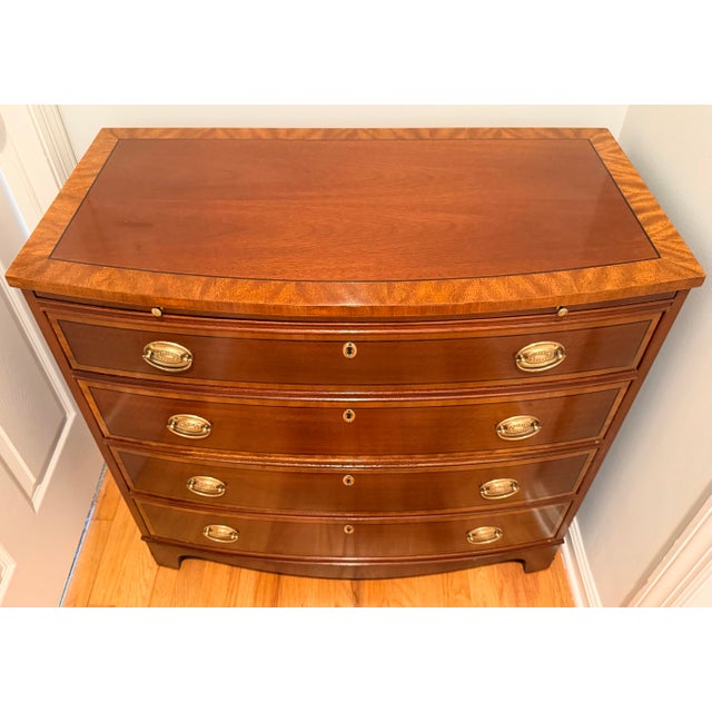 Baker Furniture Company Baker Four Drawer Georgian Style Bowfront Chest For Sale - Image 4 of 12