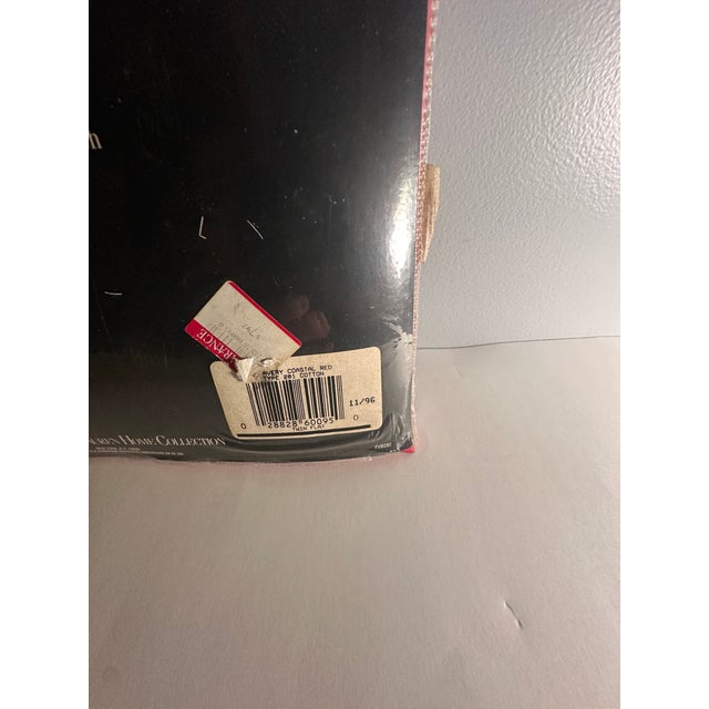 Ralph Lauren Vintage Ralph Lauren Avery Coastal Red Twin Flat Sheet Made in Usa For Sale - Image 4 of 4