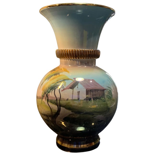 Italian Porcelain Vase Lakeside House For Sale - Image 14 of 18