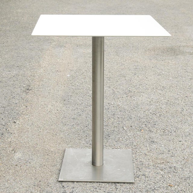 Modern Steel High Outdoor Table For Sale - Image 7 of 9