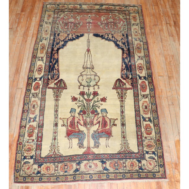 19th Century Kerman Pictorial Rug - 4'7" x 8' For Sale - Image 14 of 18