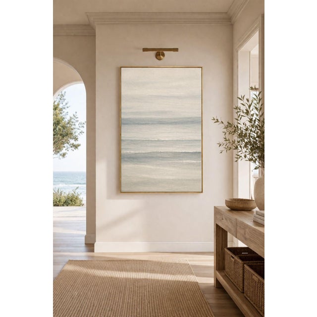 Contemporary Soft Coastal Waves, Neutral Seascape Wall Art Print, 24″ × 36″ For Sale - Image 3 of 9