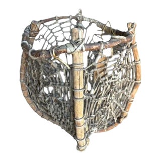 1940s Tarahumara Rawhide and Twig Basket, Wall Hanging For Sale