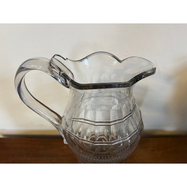 Large Antique Early 19th Century George III Anglo Irish Cut Crystal Glass Wine Ewer or Water Pitcher For Sale - Image 17 of 18