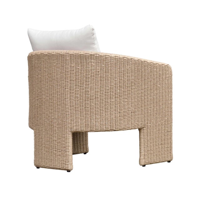 Transitional Alexa Cream Outdoor Armchair For Sale - Image 3 of 7