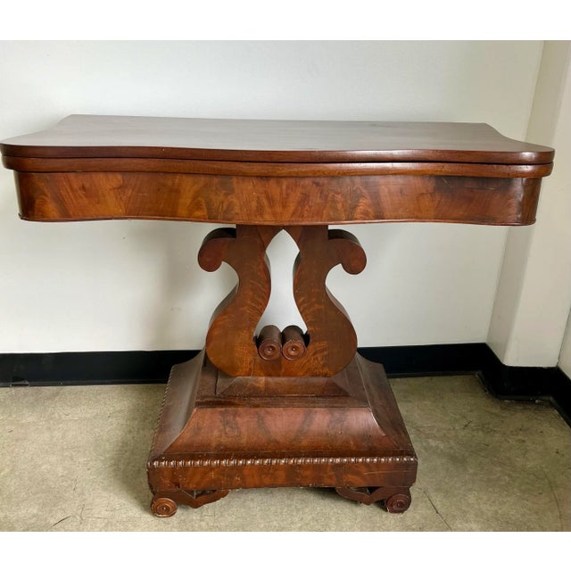 Antique Game Table Card Table Hall Table . Fold Over tops Can be used closed, open or half open against a wall. Top...