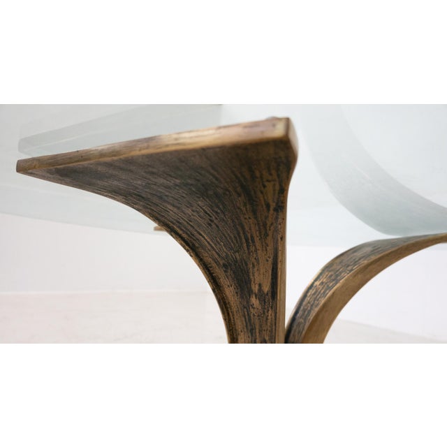 Mid-Century Modern Glass and Bronze Coffee Table, Italy, 1960s.