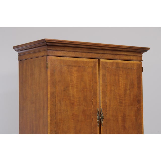 Henredon Aston Court 3 Drawer Inlaid Wardrobe Armoire Cabinet For Sale - Image 10 of 14