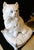 Vintage Italian Terra-Cotta Two Piece Sculpture Persian White Cat on a Pillow Circa 1960s For Sale In Miami - Image 6 of 16
