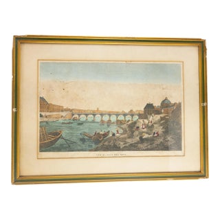 18th or 19th Century French Hand Colored Engraving Print of Paris For Sale
