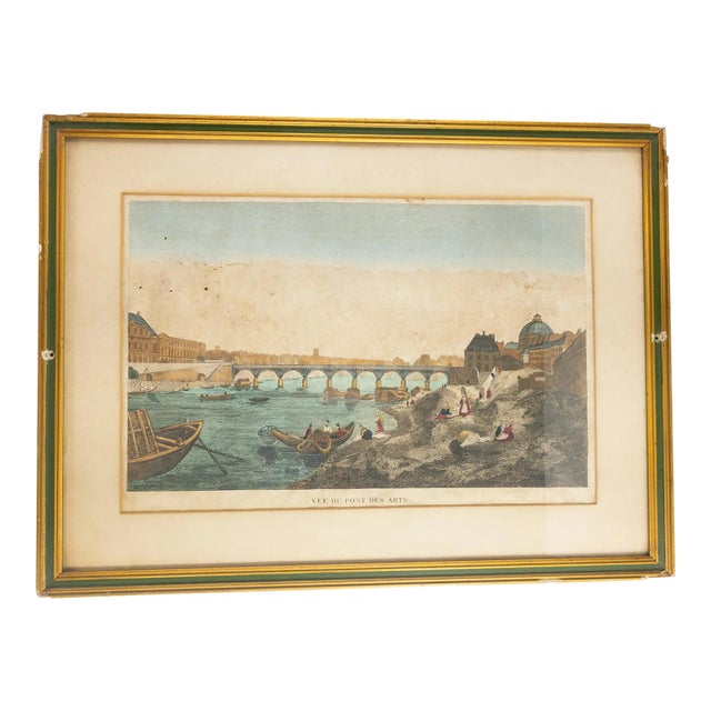 18th or 19th Century French Hand Colored Engraving Print of Paris For Sale