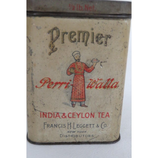 Early 20th Century Premier Perri Walla Tea Tin Box India and Ceylon Francis H Leggett and Co 4892b For Sale - Image 5 of 14