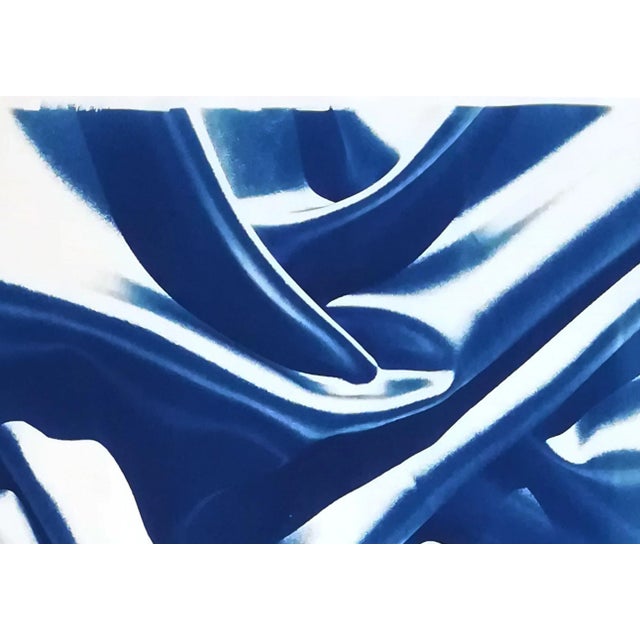 Textile Late Night Adventurous Duo (Of Silks), Classic Blue Handprinted Cyanotype on Watercolor Paper, Limited Edition For Sale - Image 7 of 12