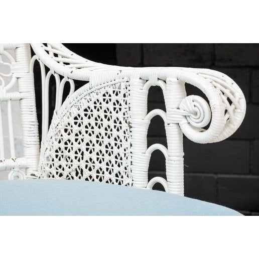 Vintage Wicker Arm Chair With Woven Star Motif For Sale - Image 13 of 13