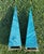 Vintage Faux Malachite Obelisk Sculptures With Brass Bases, Pair For Sale - Image 11 of 12