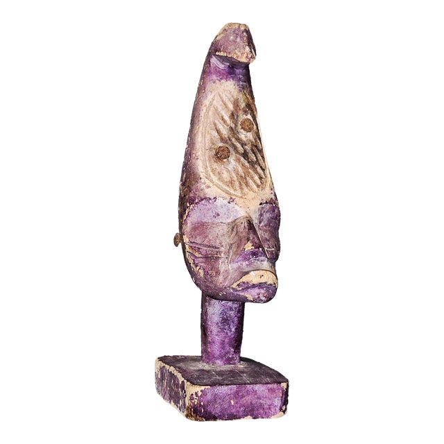Mid 20th Century Papua New Guinea Yina Spirit Figure in Purple Pigment For Sale