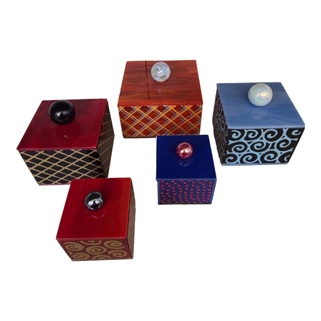 Collection of Art Glass Boxes For Sale