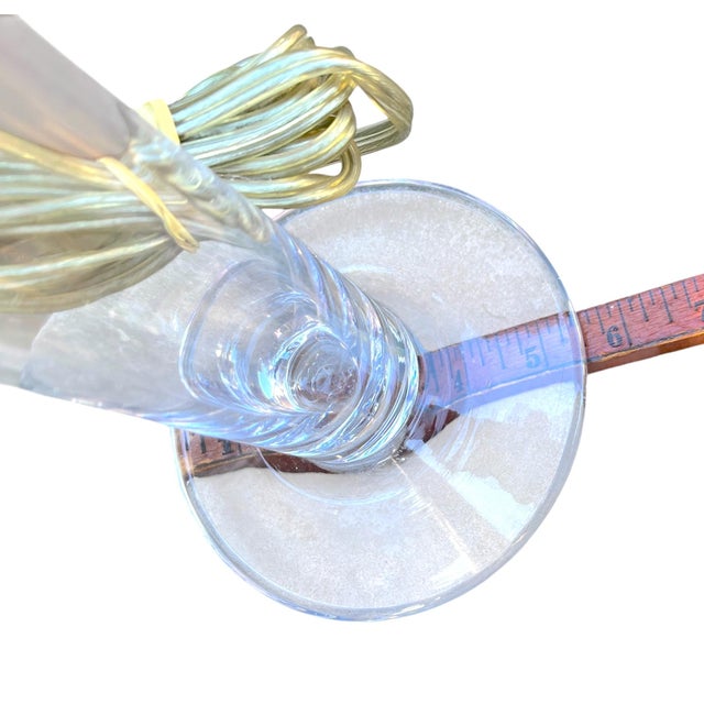 Simon Pearce Hand-Blown Crystal Column Table Lamp, Signed, Circa 2000 For Sale - Image 12 of 12