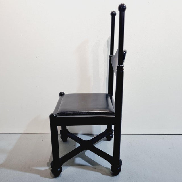 Postmodern Chair from Ákos Belloni with Brass Inlays from Endre Szász For Sale - Image 3 of 12