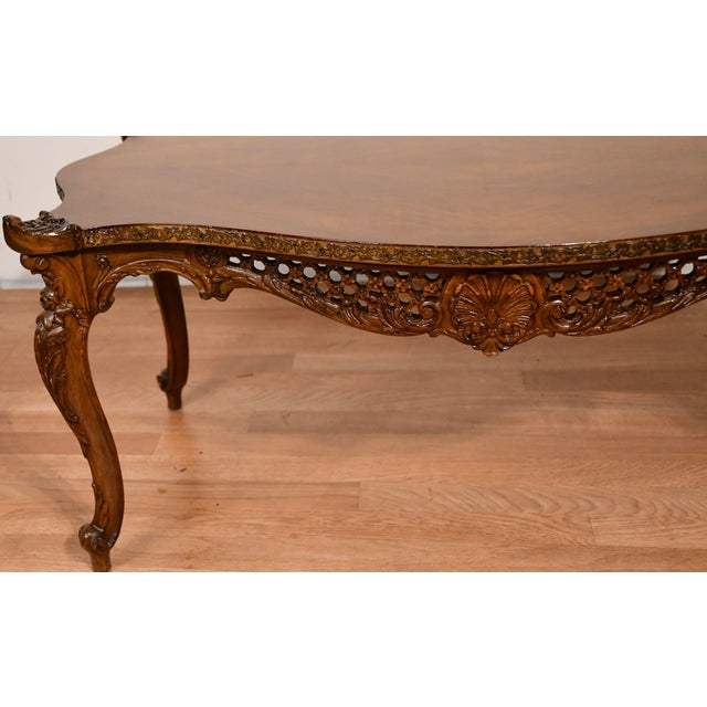 1930s French Carved Walnut Coffee Table For Sale - Image 16 of 18