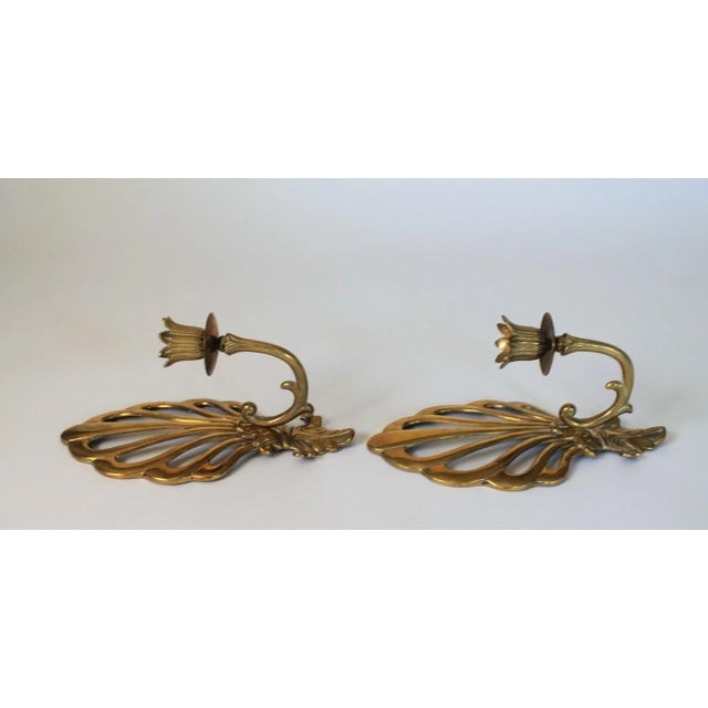 Vintage Brass Candleholder Wall Sconces Andrea by Sadek - A Pair For Sale - Image 4 of 11