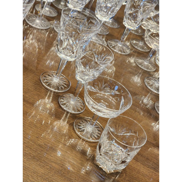 Glass Ashling Cut by Waterford Crystal Stemware Collection Service for 12 - 48 Pieces For Sale - Image 7 of 12