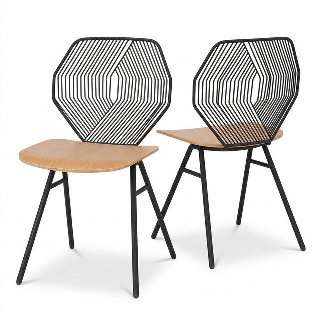 Eames Wood & Wire Chairs by Bend Goods, Pair For Sale - Image 4 of 8