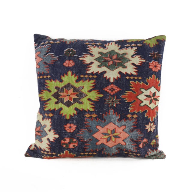 Vintage Colorful Geometric Pattern Pillow For Sale - Image 9 of 9