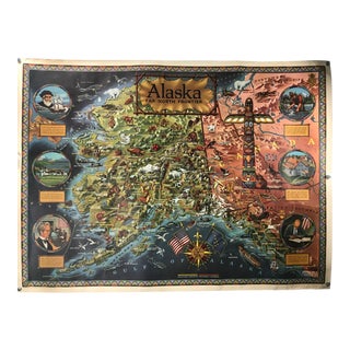 Vintage Alaska: Far North Frontier Map Poster For Sale