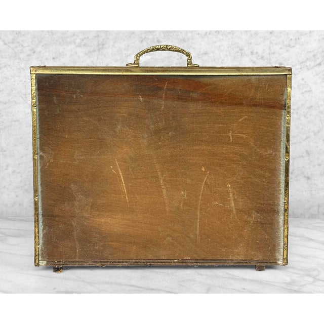 Vintage Traditional English Brass Repousse Magazine Rack Record Stand Caddy For Sale - Image 6 of 9
