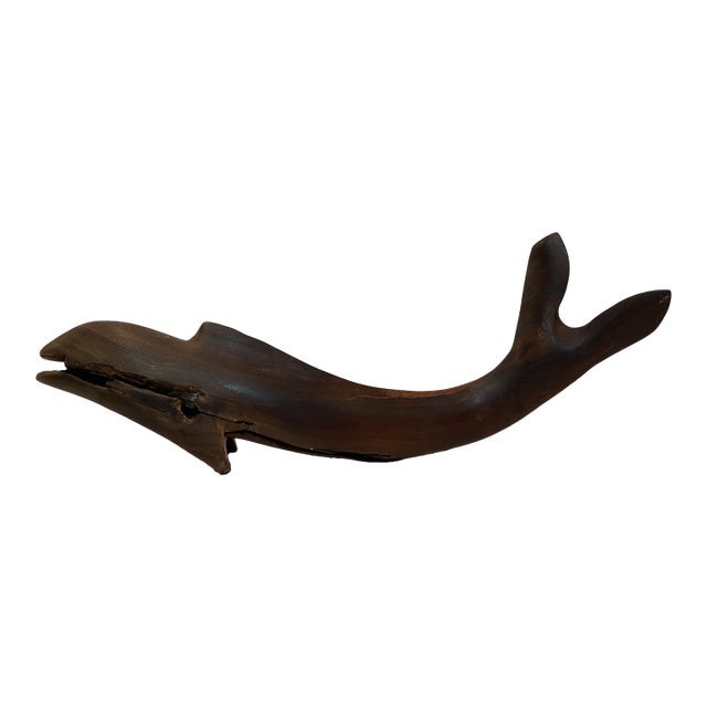 1970s Hand Carved Ironwood Whale or Dolphin Marine Animal Large 18” For Sale